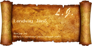 Lendvay Jenő névjegykártya