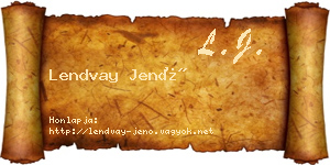 Lendvay Jenő névjegykártya
