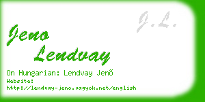 jeno lendvay business card