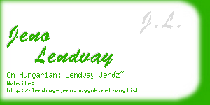 jeno lendvay business card